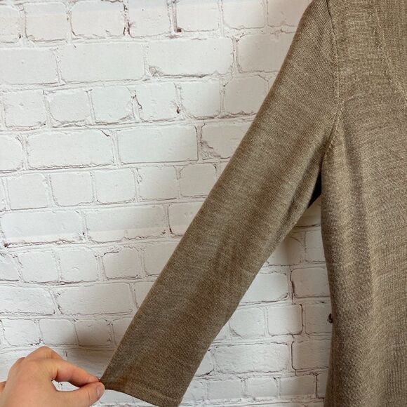 THE LIMITED beige wool blend knit bodycon shawl V-neck size S - Picture 5 of 8